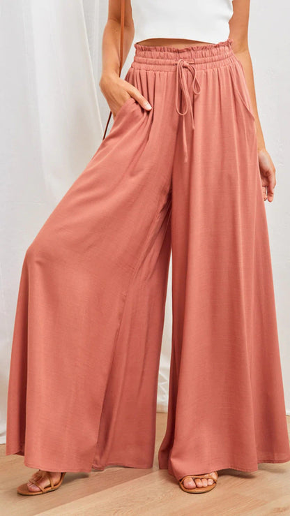 NORES - Pantalon fluide évasé avec poches Look décontracté et chic