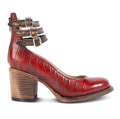 CLÉMENCE – Escarpins à talons hauts femme à triple bride et imprimé serpent FREEBIRD