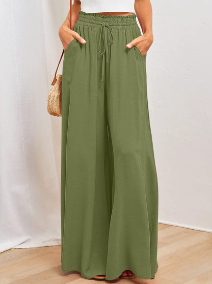NORES - Pantalon Fluide Évasé avec Poches
