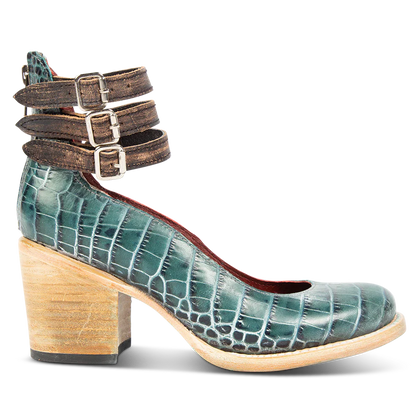 CLÉMENCE – Escarpins à talons hauts femme à triple bride et imprimé serpent FREEBIRD