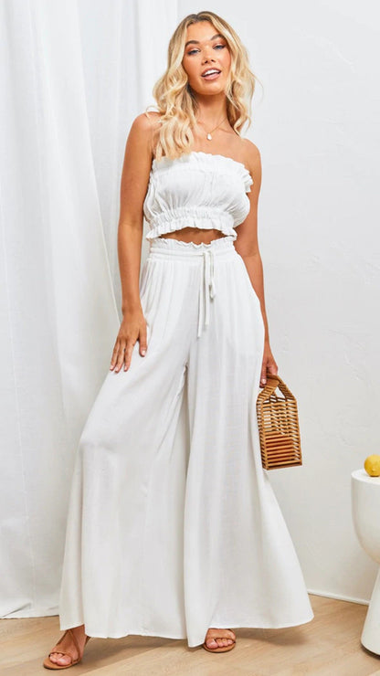 NORES - Pantalon fluide évasé avec poches Look décontracté et chic